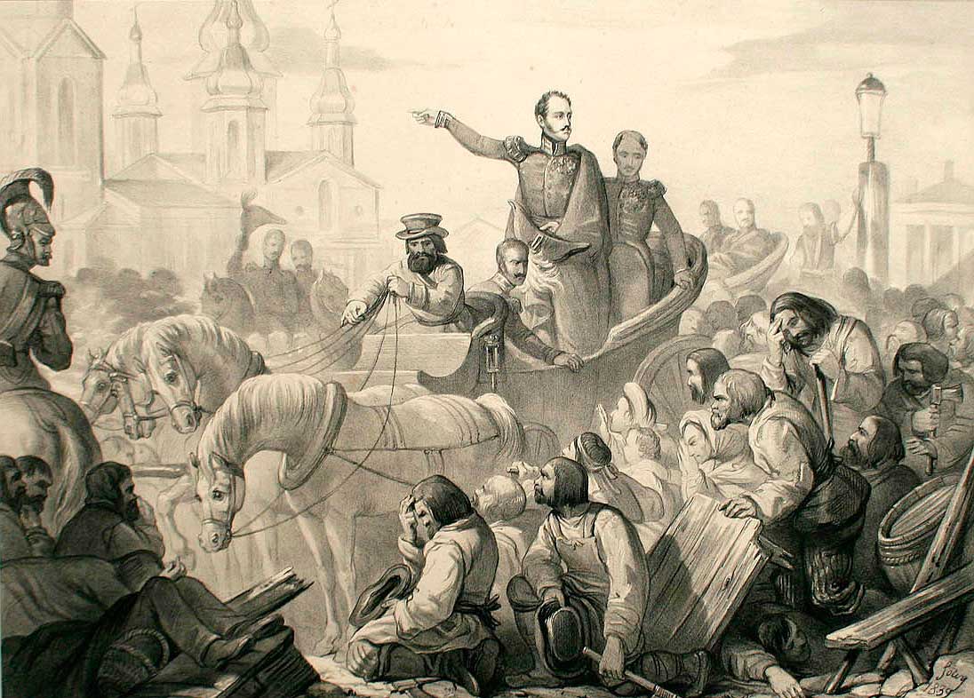 Tsar Nicholas at the Cholera Riots