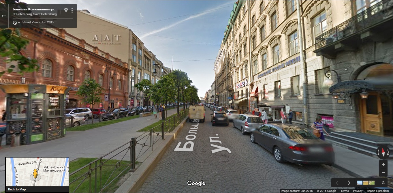 Bolshaya Konyushennaya Street (Google Street View)