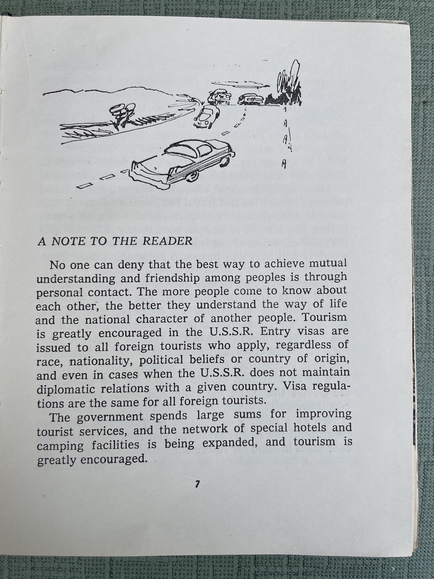 A cartoon image of a car driving along a highway and text that reads "A Note to the Reader."