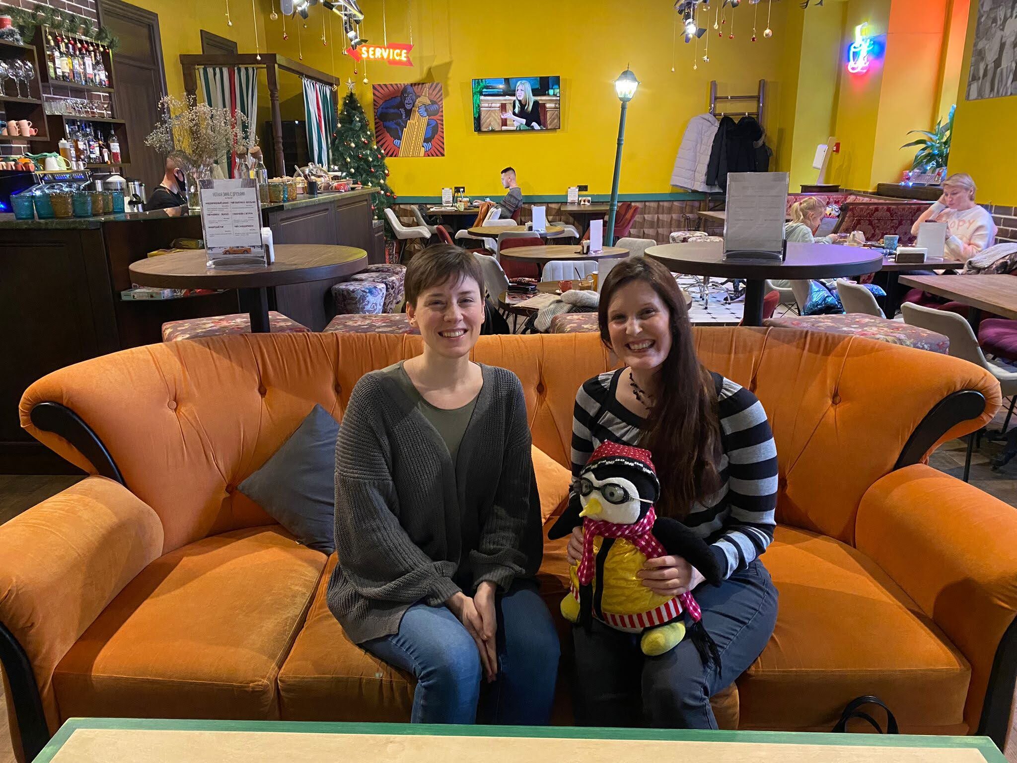 Haley and Amanda in Friends Cafe