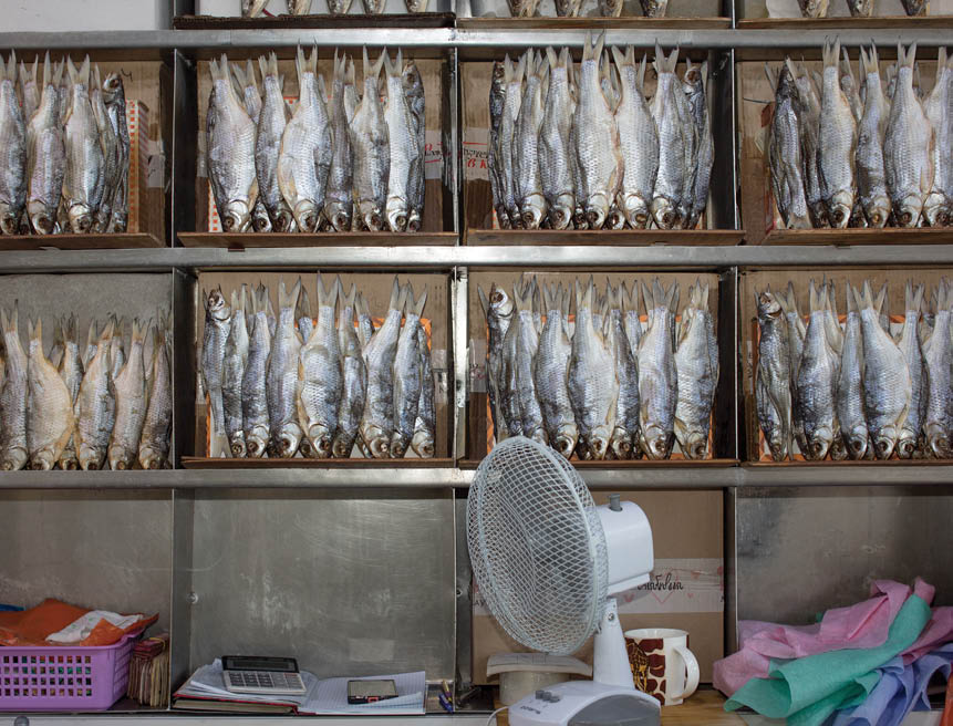 Vobla (dried fish) at the Astrakhan Market.