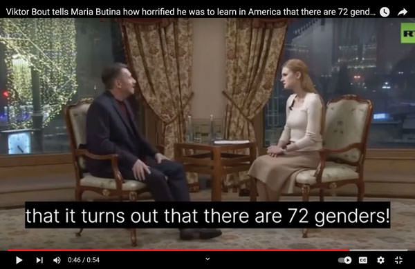 Woman and man talking on tv set