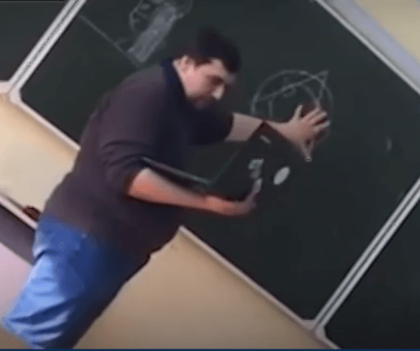 Russian teacher calling on devil