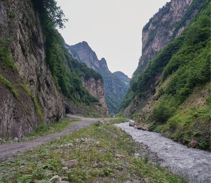 Narrow mountain road