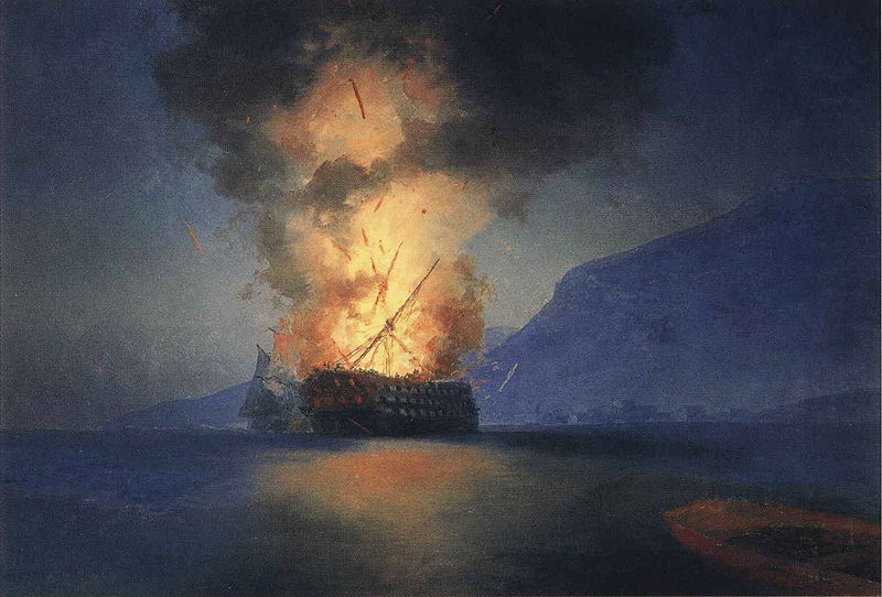Aivazovsky, Exploding Ship
