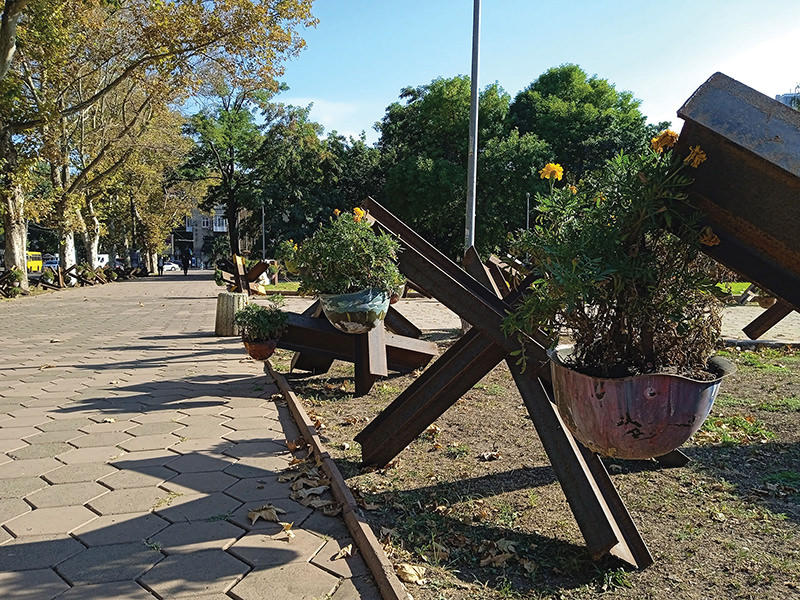 Tank traps in Odesa.