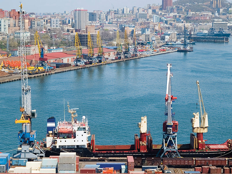 View of Vladivostok port.