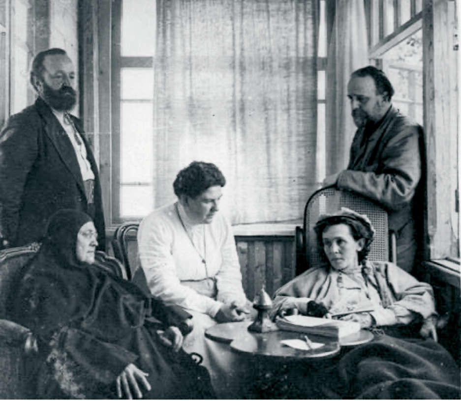 People sitting on a porch.