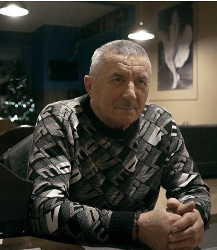 Man looking at camera.