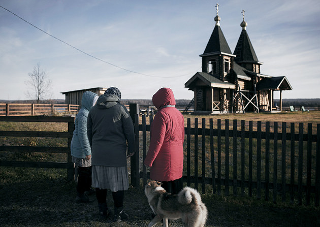 Parishioners going to church.