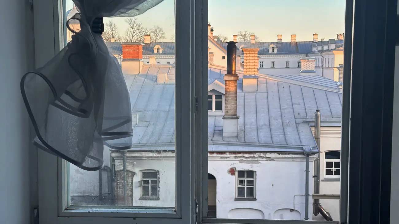 View out the window of a kelya.