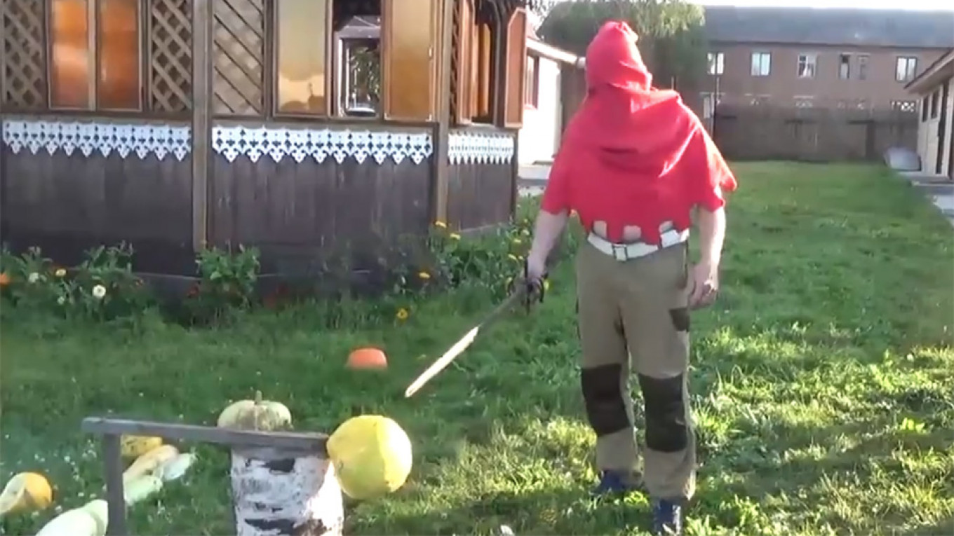 Cossacks "behead" pumpkins