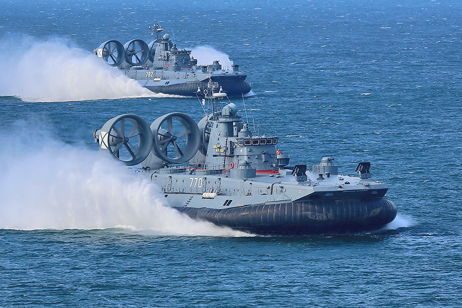 Russian military hovercraft