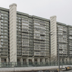 Houses on stilts in St. Petersburg.<br>