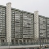 Houses on stilts in St. Petersburg.<br>