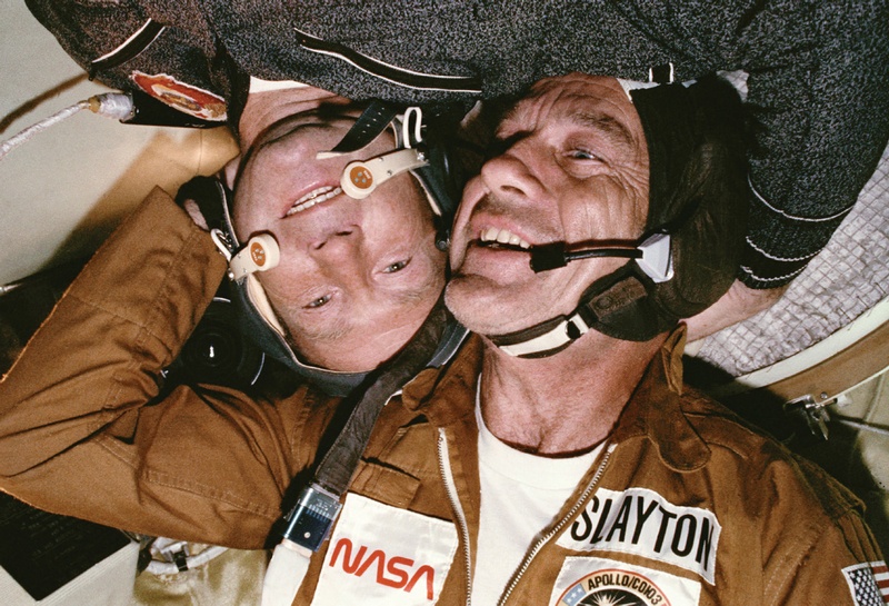 Soyuz and Apollo Dock in Space