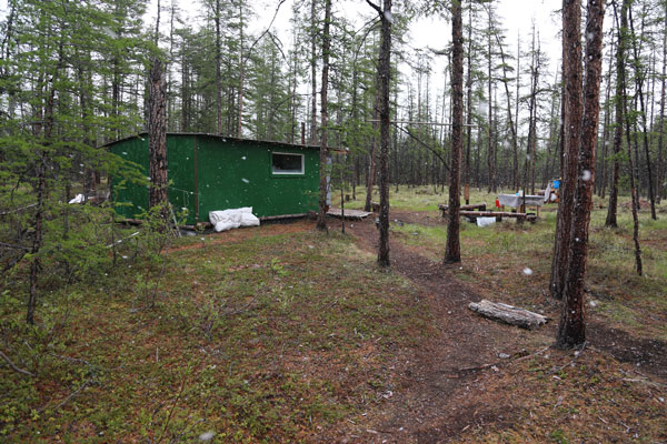 Snow falls on the camp, June 29