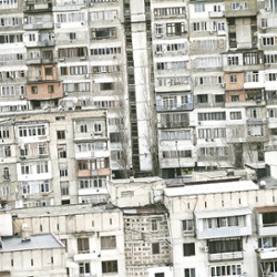 Soviet apartment blocks.<br>