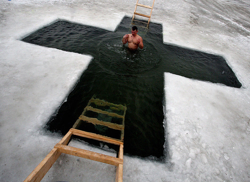 Russians Celebrate Epiphany in Ice-Cold Water
